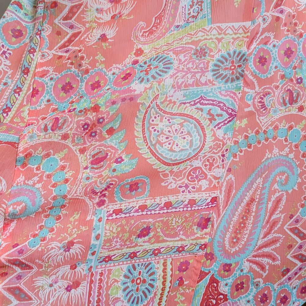 Vintage Y2K Cato Floral Midi Skirt Pink Paisley Fairycore Flutter Plus Size 16 - Picture 12 of 13